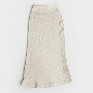 urban outfitters cream crinkle satin maxi skirt